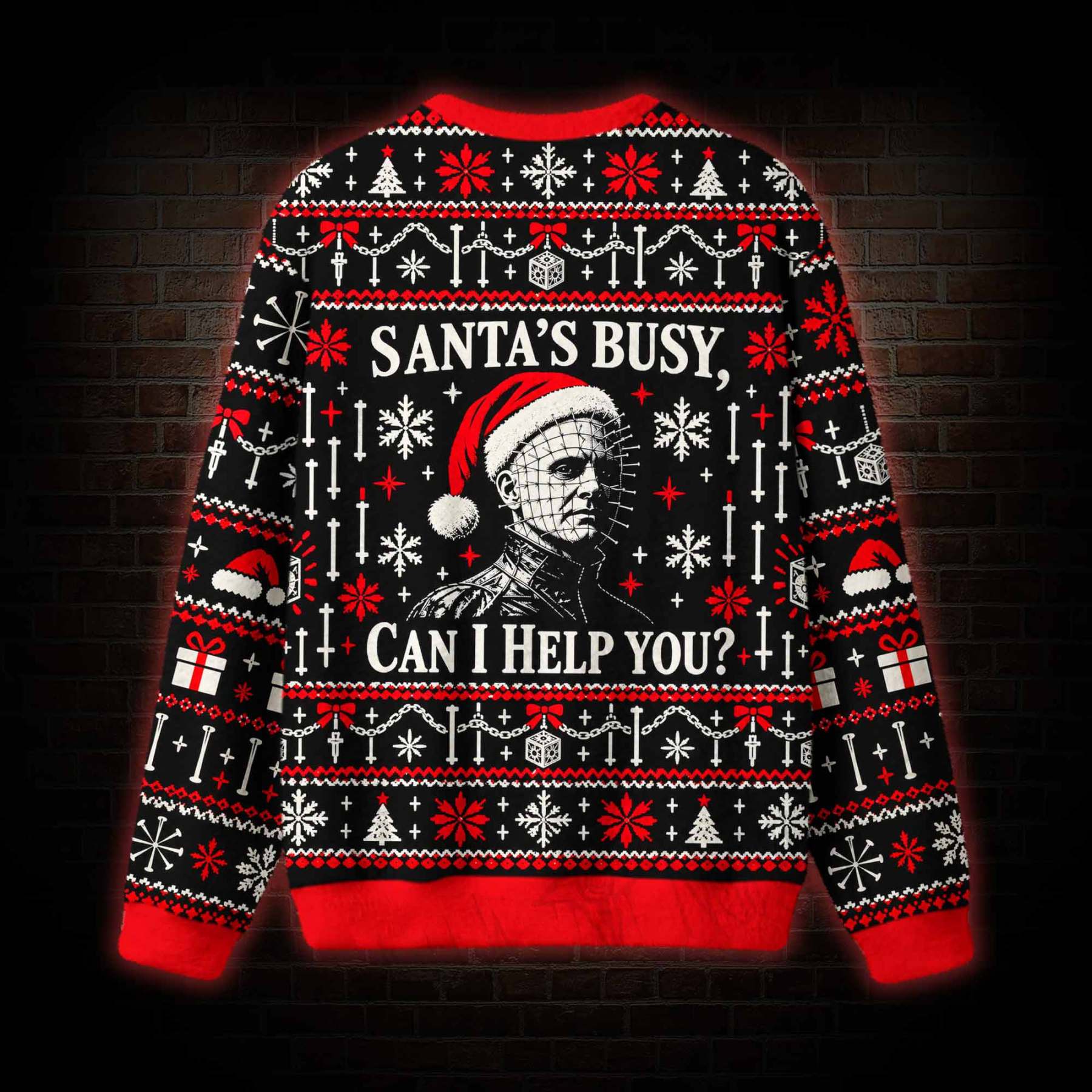 Santa's Busy, can I Help You? Ugly Sweatshirts