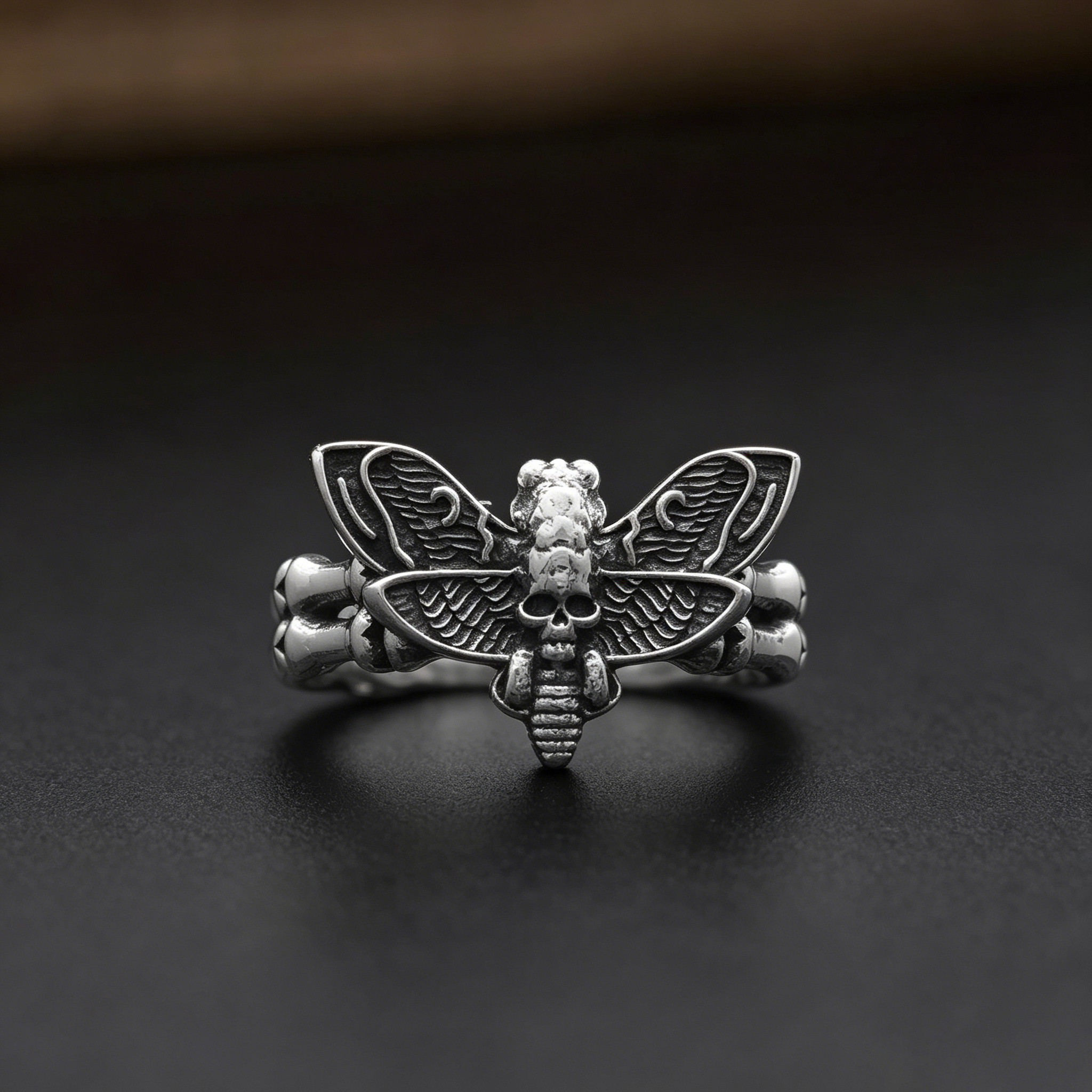 Death's Head Hawkmoth Stainless Steel Ring