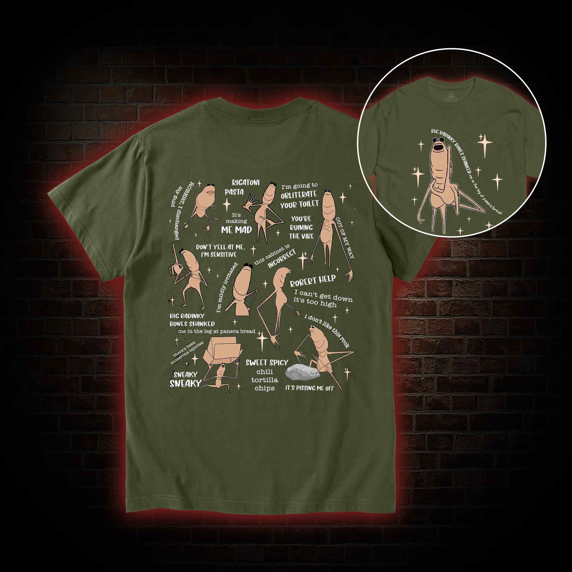 Robert Help The Worm Back Print T-Shirt