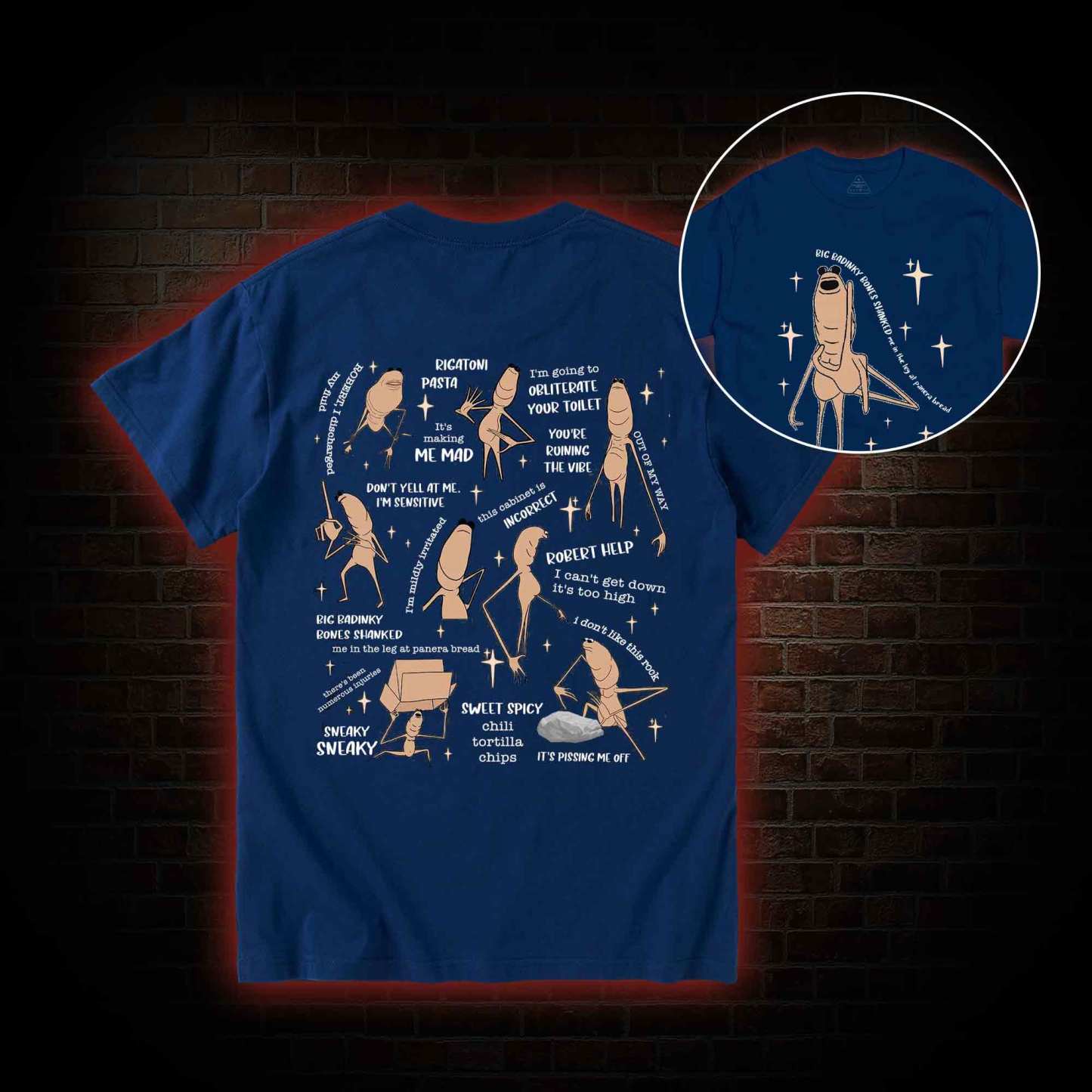 Robert Help The Worm Back Print T-Shirt