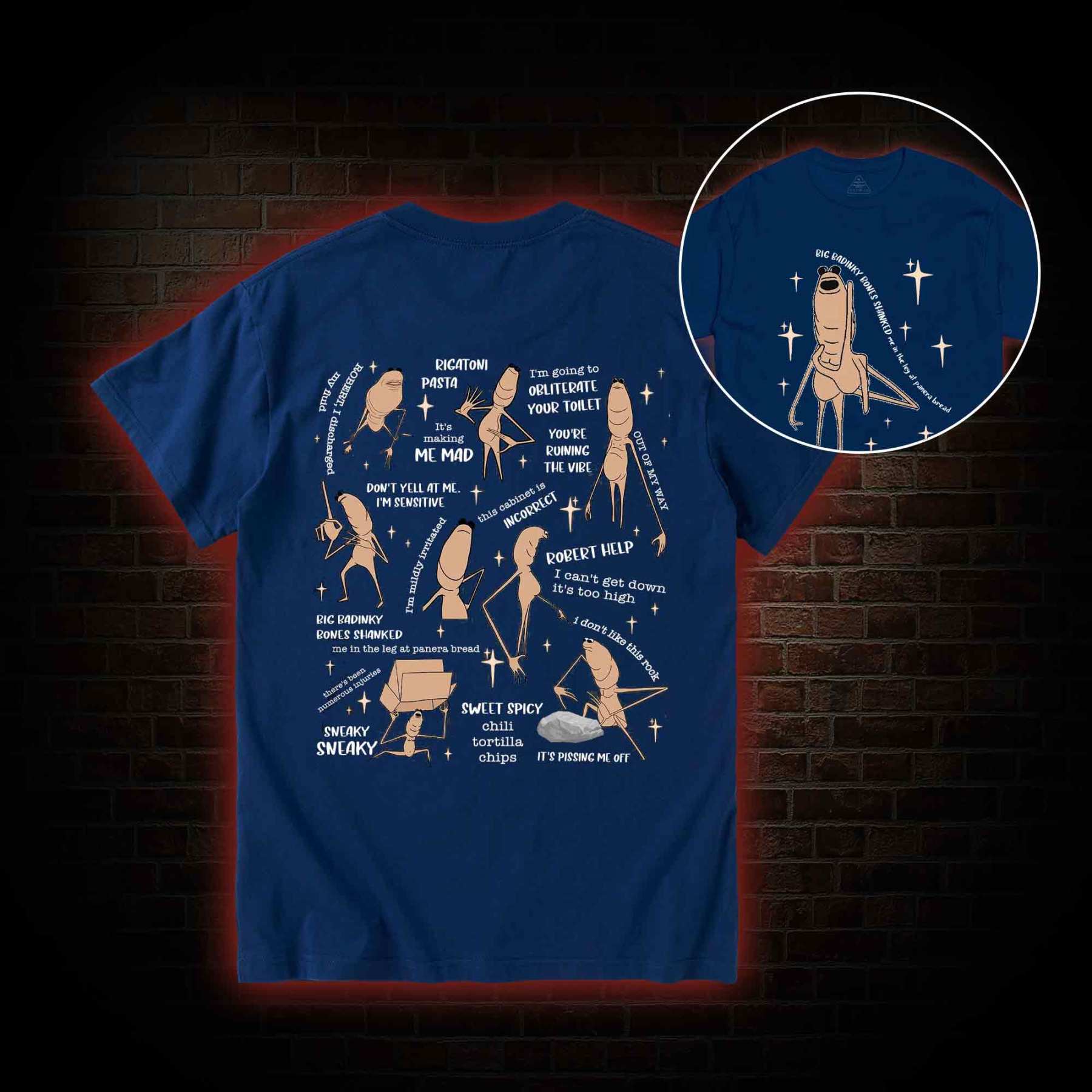 Robert Help The Worm Back Print T-Shirt