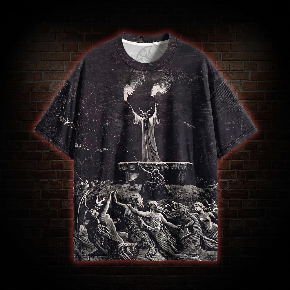 Retro Witches Sabbath Graphic T-shirt