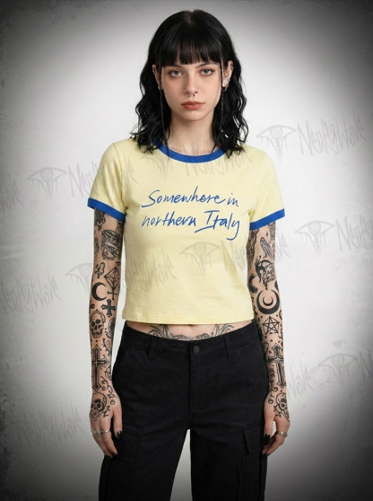 Somewhere In Northern Italy Slim Crop T-Shirts
