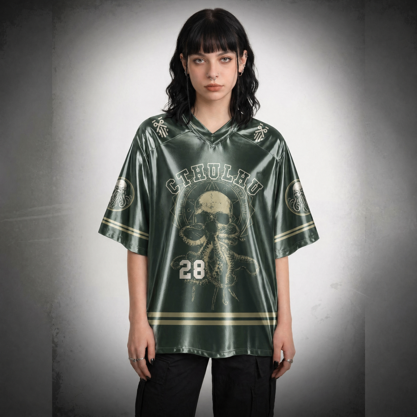 Cthulhu Vintage Shiny Oversized Jersey