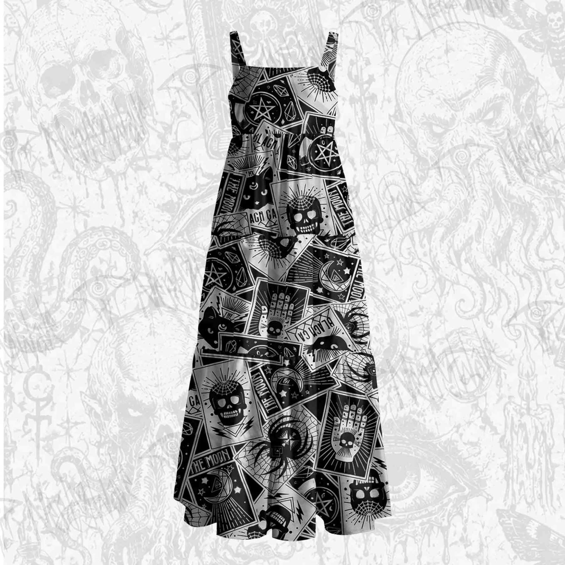 Tarot Cards Wide Straps Maxi Dress