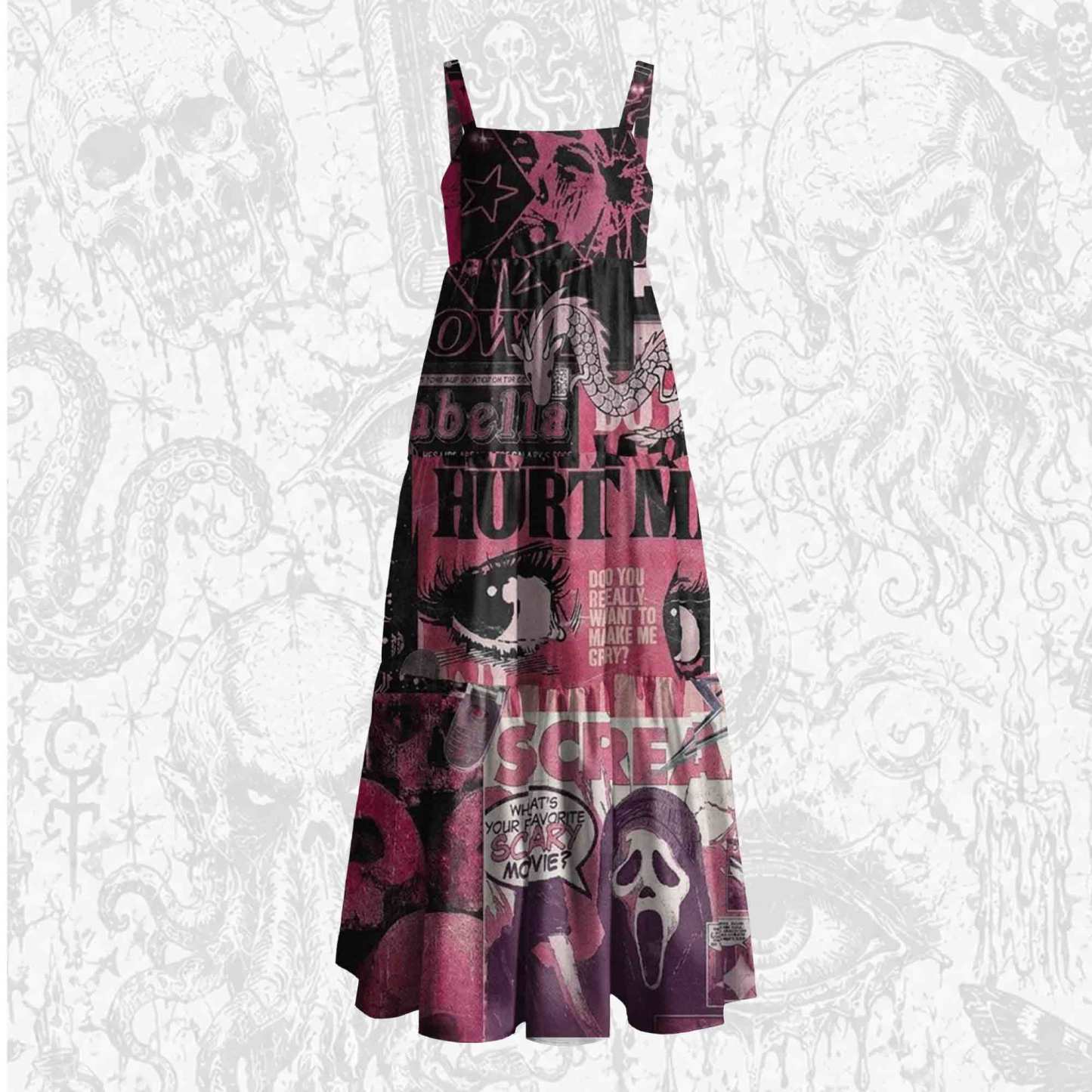What's Your Favorite Scary Movie Wide Straps Maxi Dress