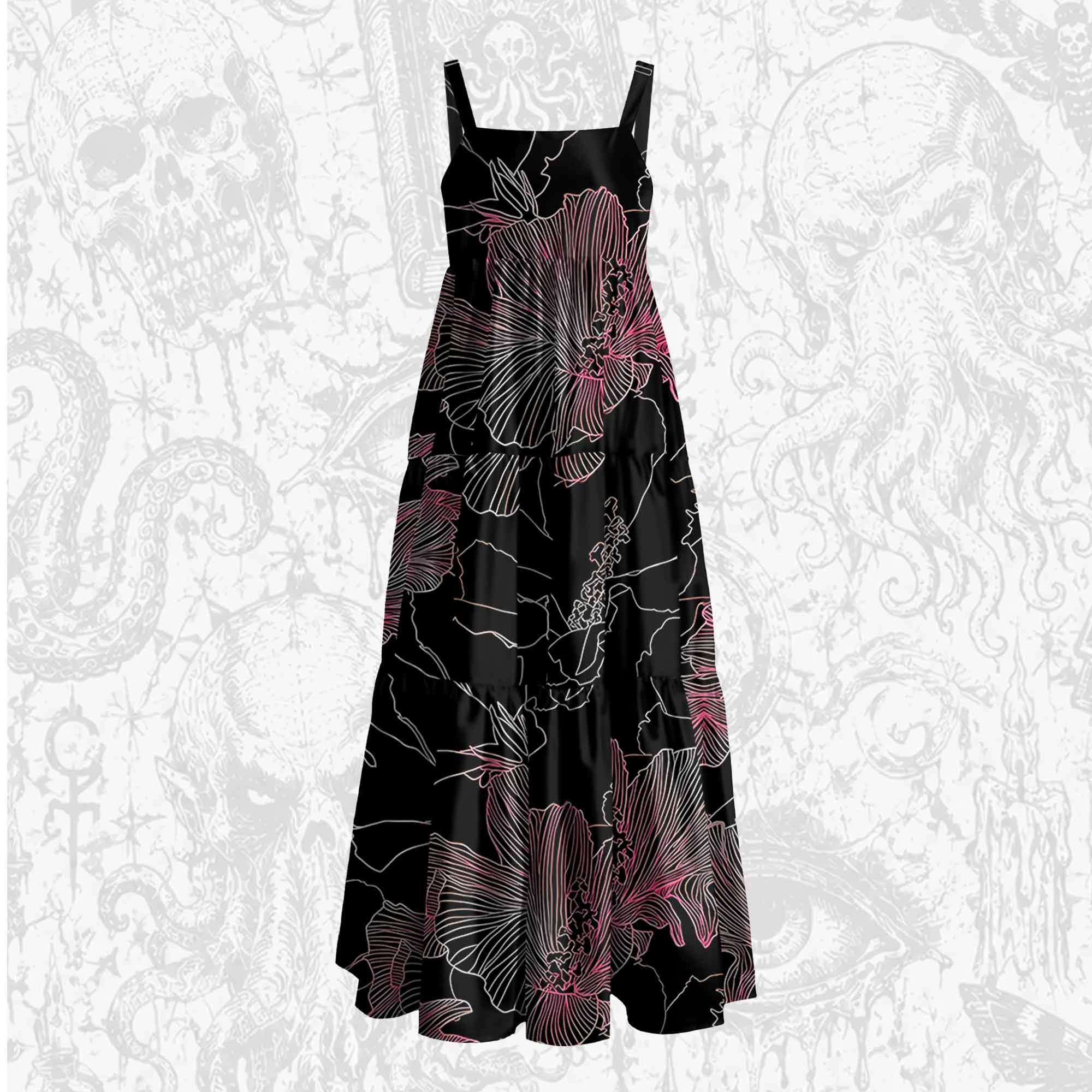 Witchy Botanical Wide Straps Maxi Dress