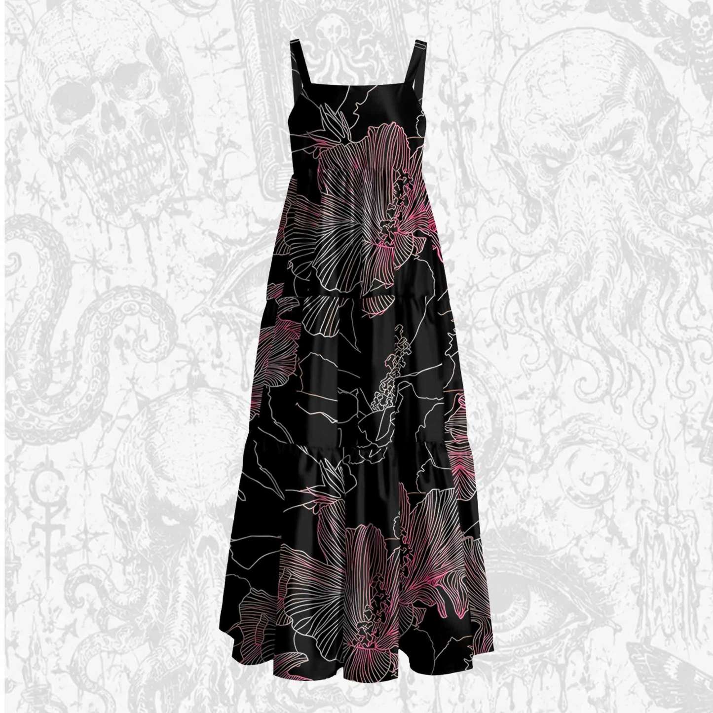 Witchy Botanical Wide Straps Maxi Dress