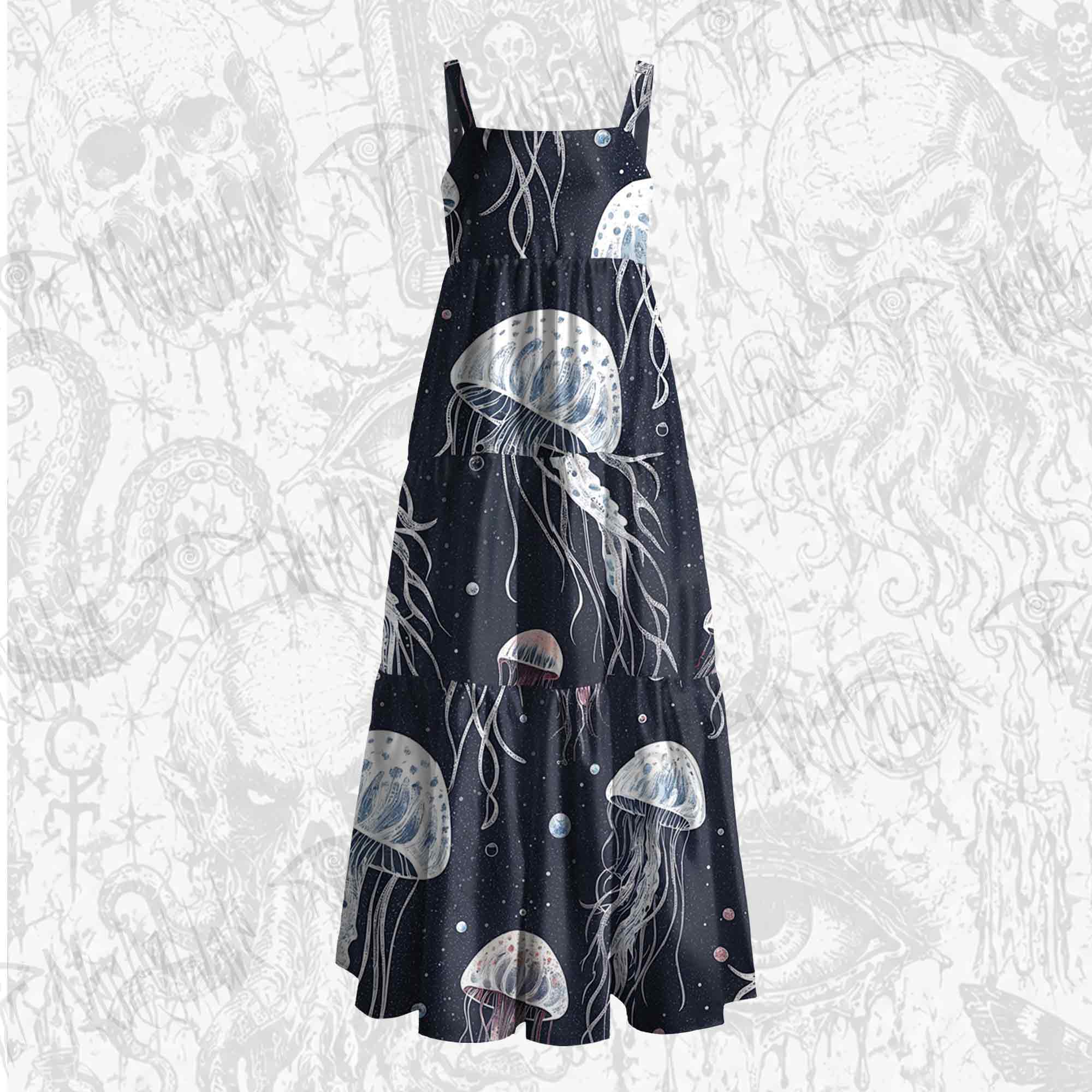 Celestial Jellyfish Wide Straps Maxi Dress