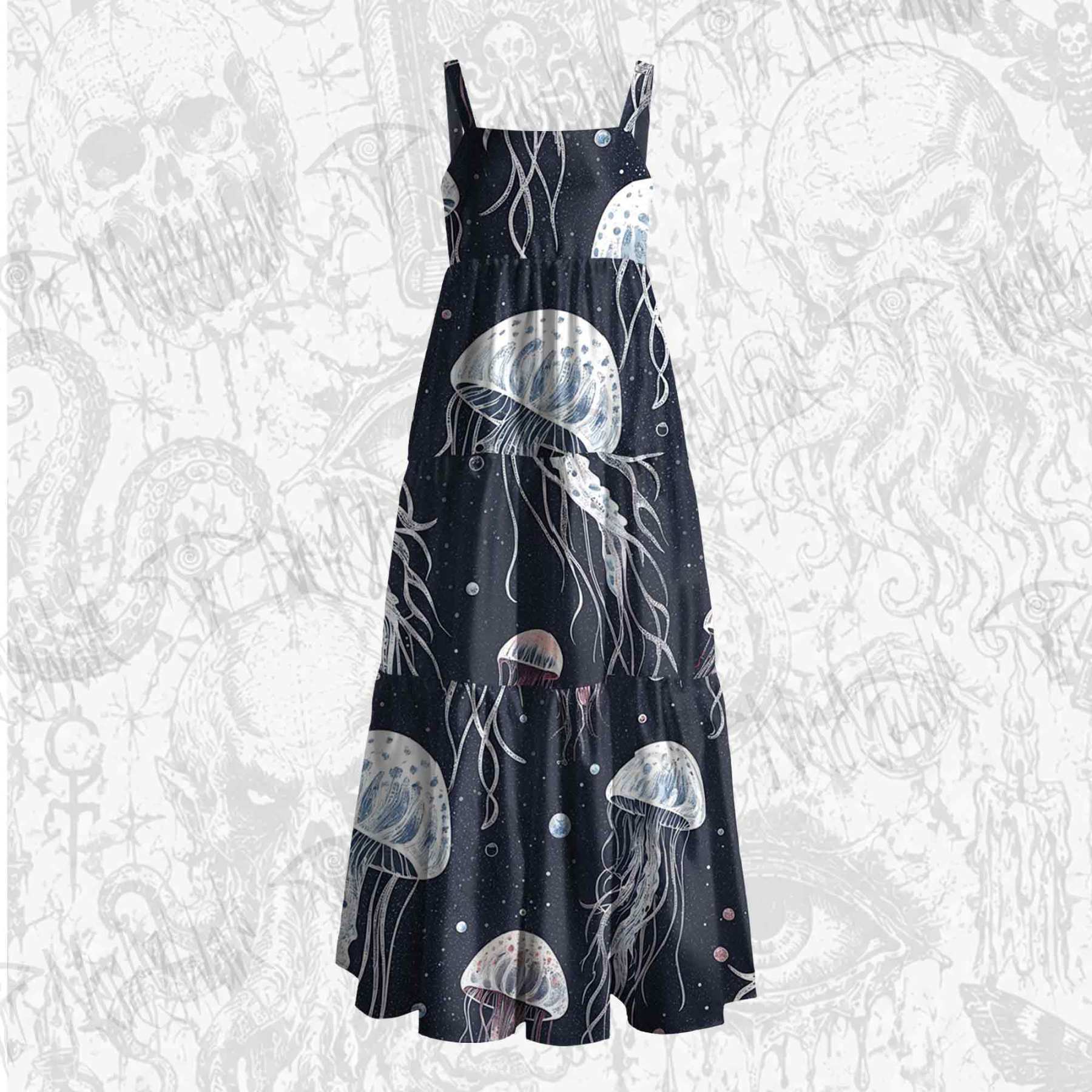 Celestial Jellyfish Wide Straps Maxi Dress