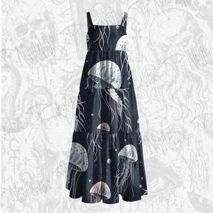 Celestial Jellyfish Wide Straps Maxi Dress