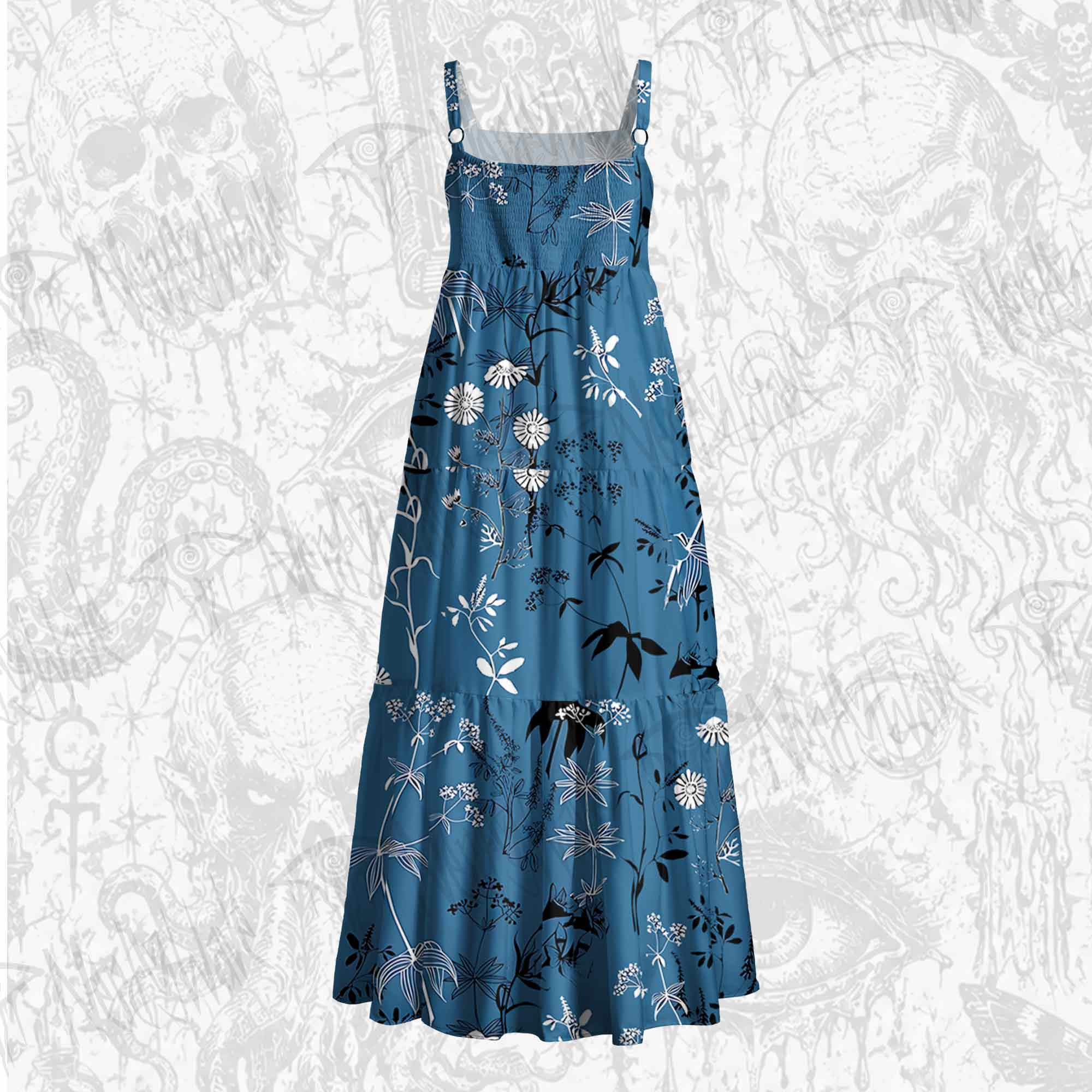 Meadow Flower Wide Straps Maxi Dress
