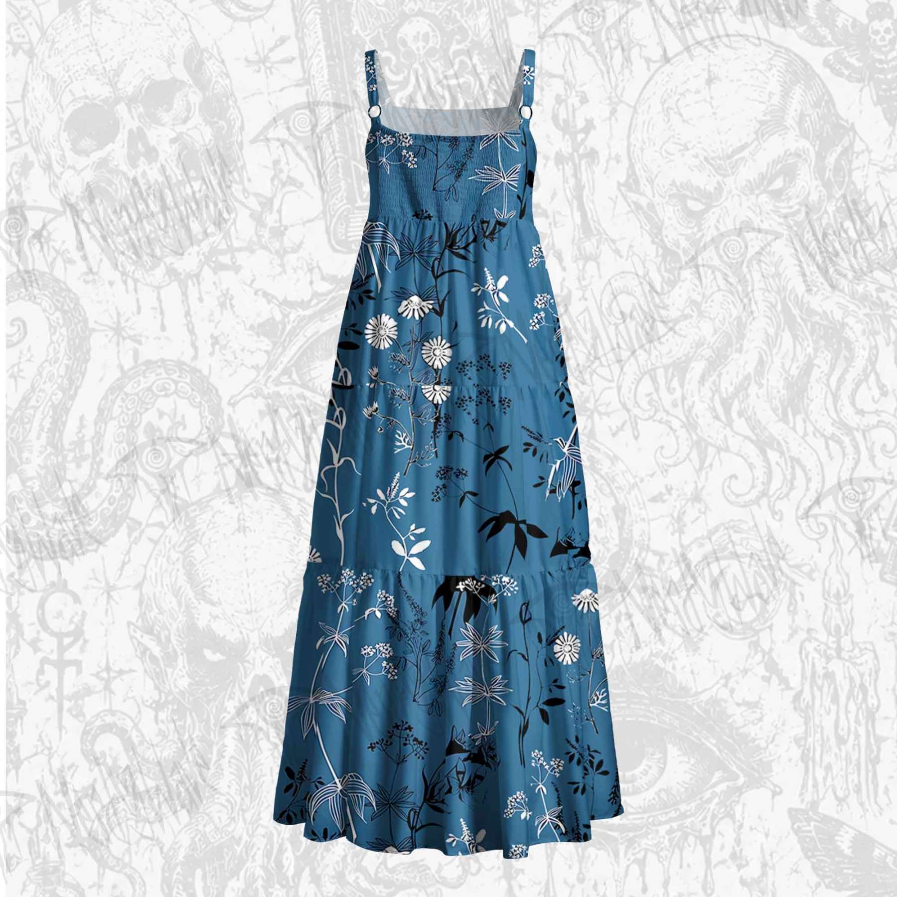 Meadow Flower Wide Straps Maxi Dress