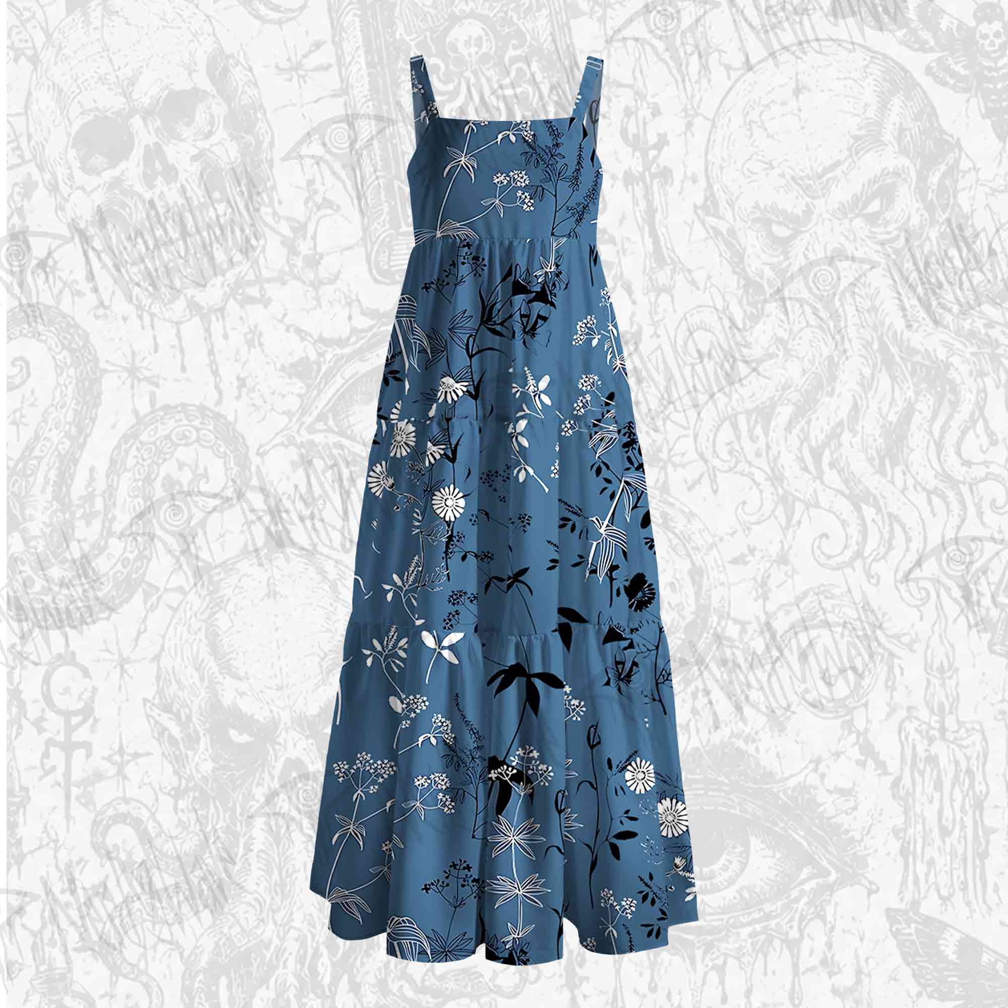 Meadow Flower Wide Straps Maxi Dress