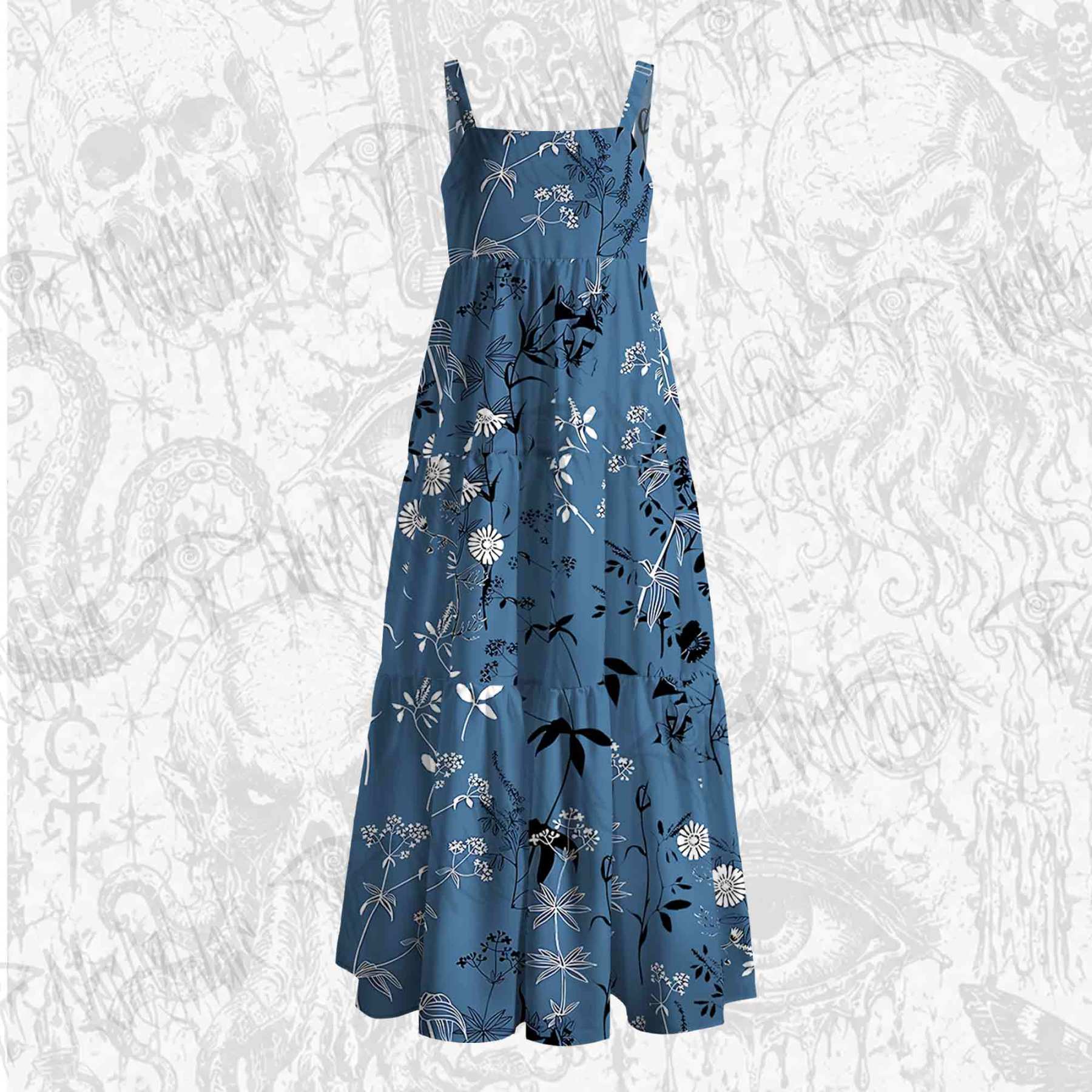 Meadow Flower Wide Straps Maxi Dress