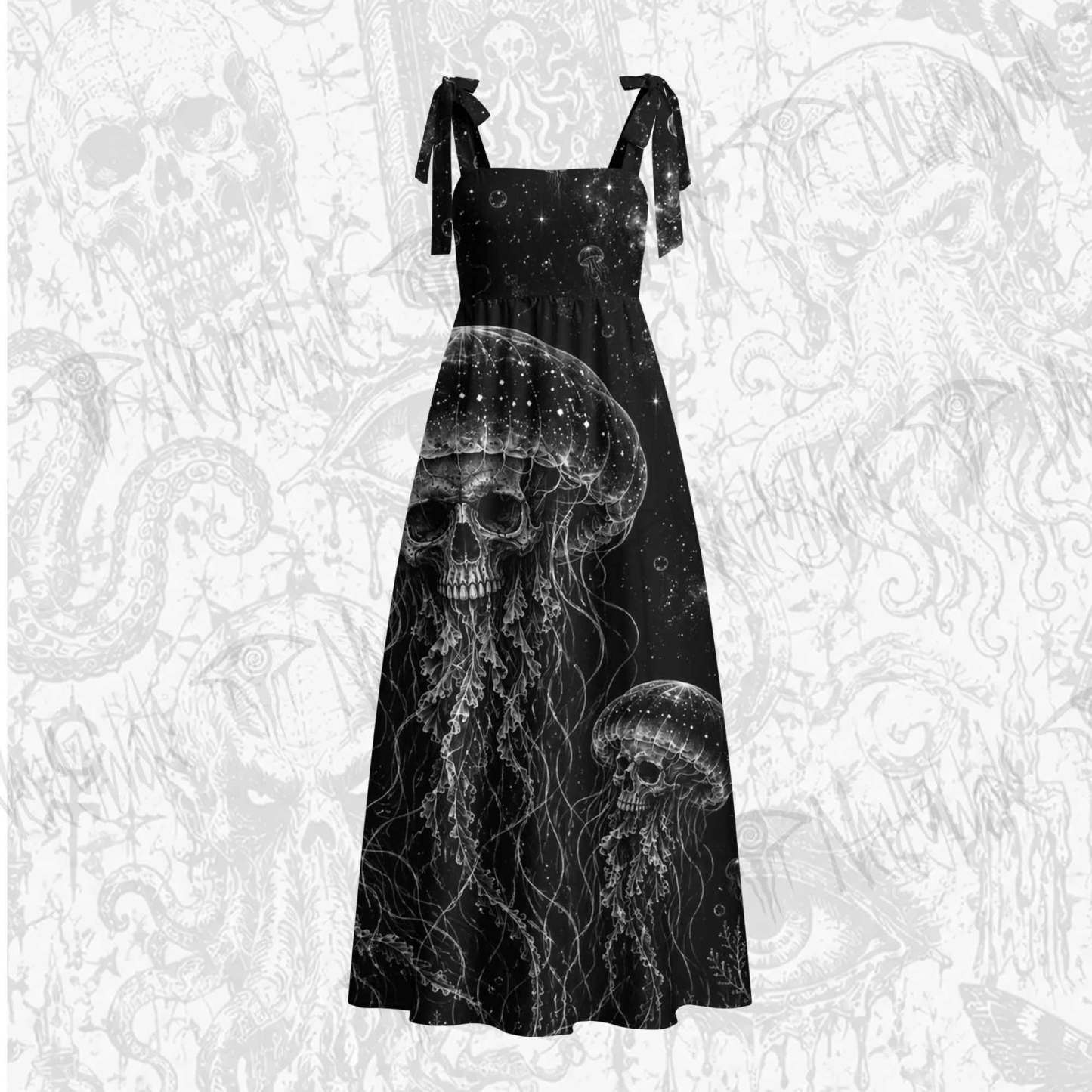 Mythical creatures Tie Shoulder Maxi Dress