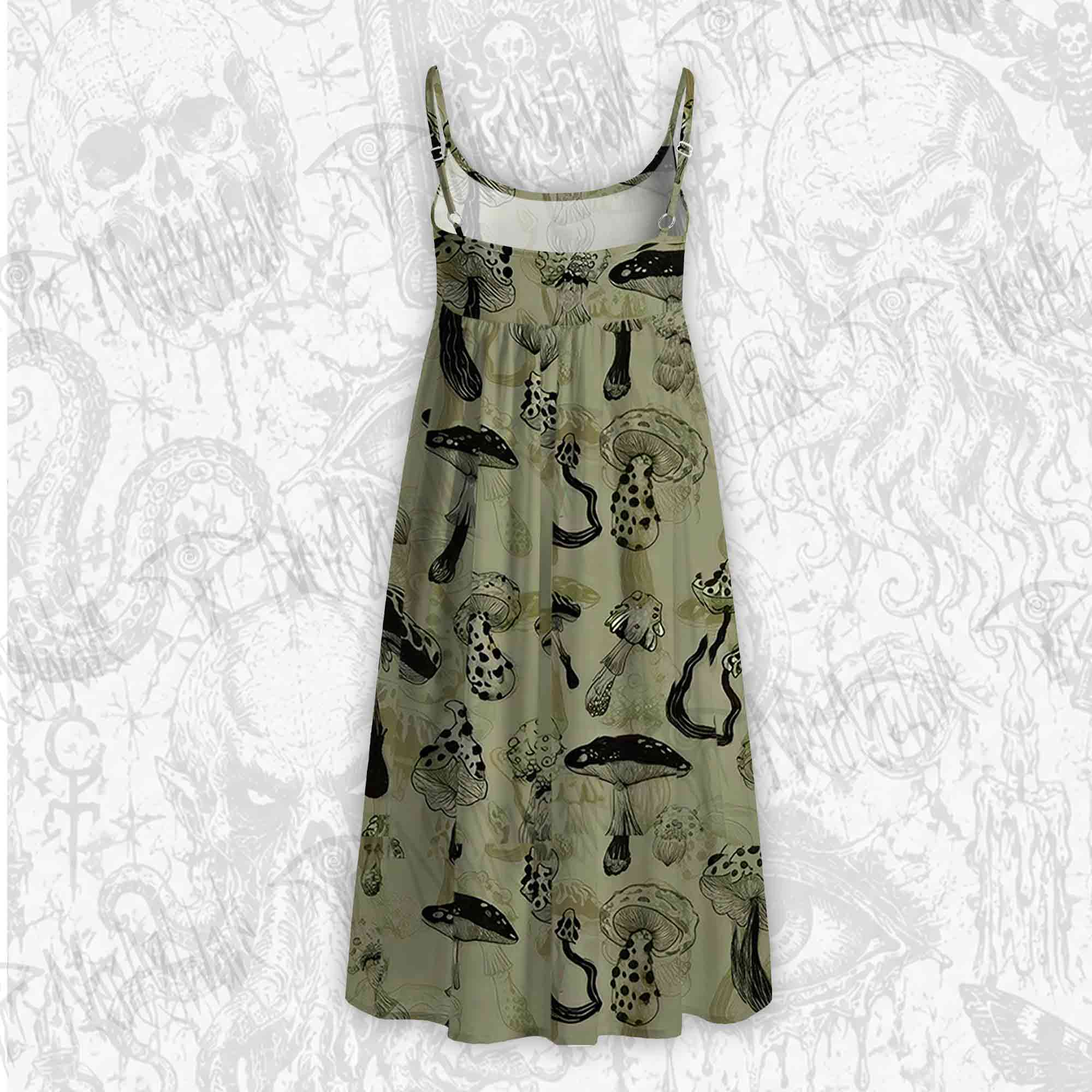 Mushroom Strap Midi Sundress