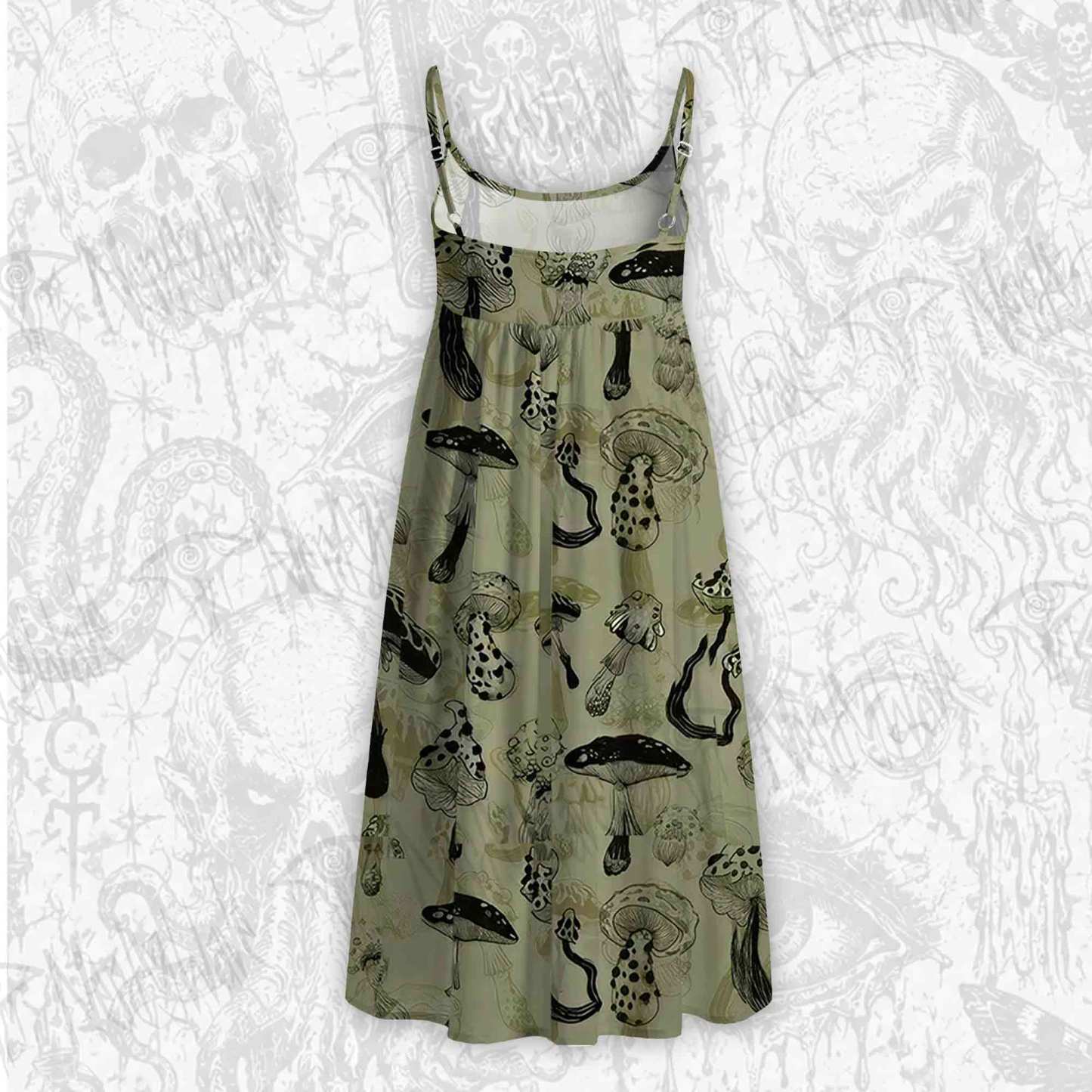 Mushroom Strap Midi Sundress
