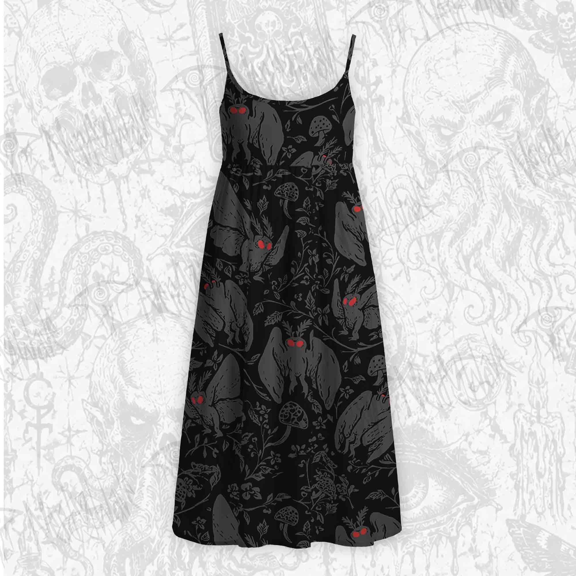 Mothman in the Jungle Strap Midi Sundress