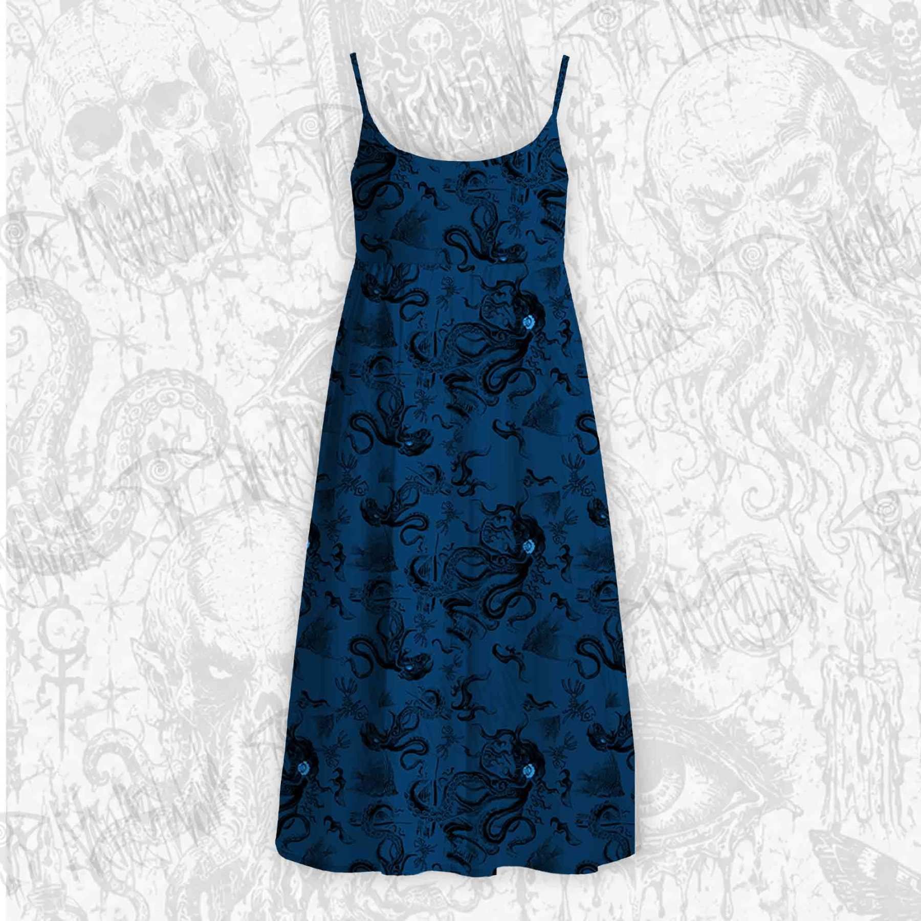 Deep Sea Monster Strap Midi Sundress