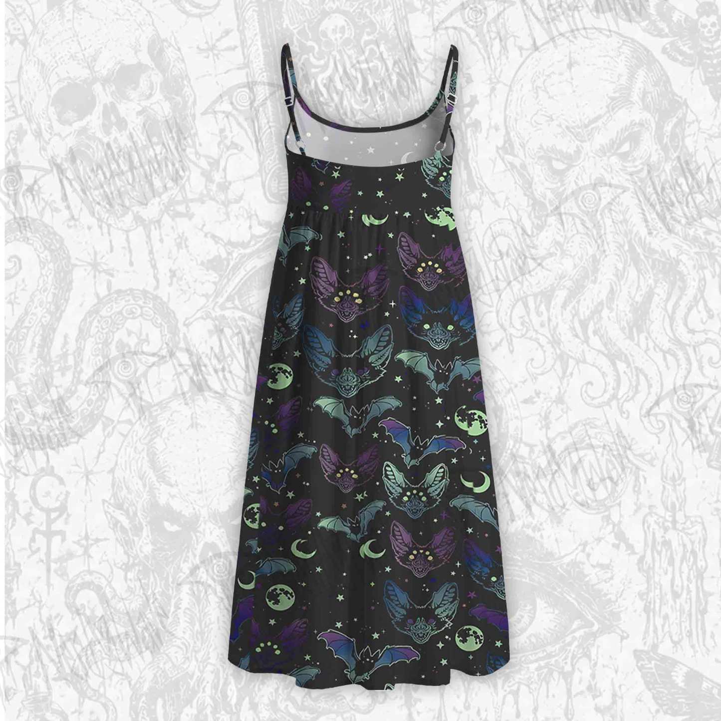 Bats Strap Midi Sundress