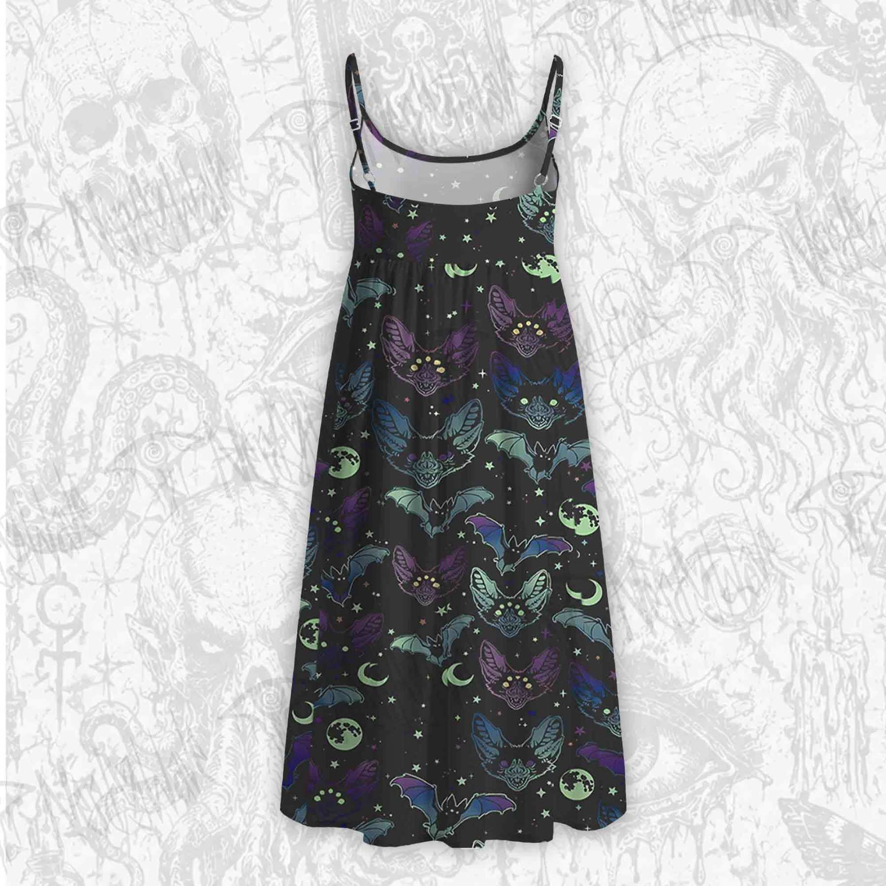 Bats Strap Midi Sundress