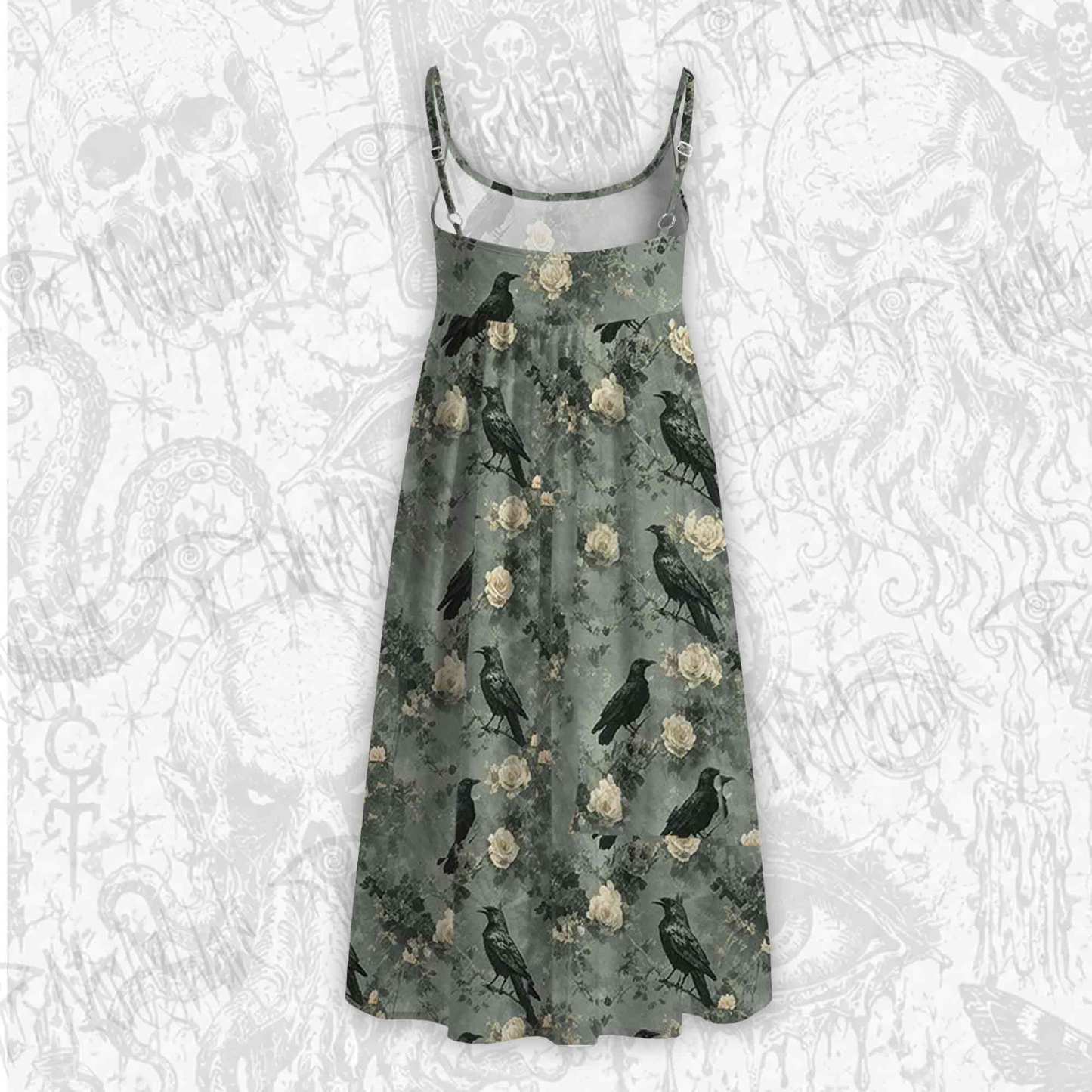 Raven's Requiem Strap Midi Sundress