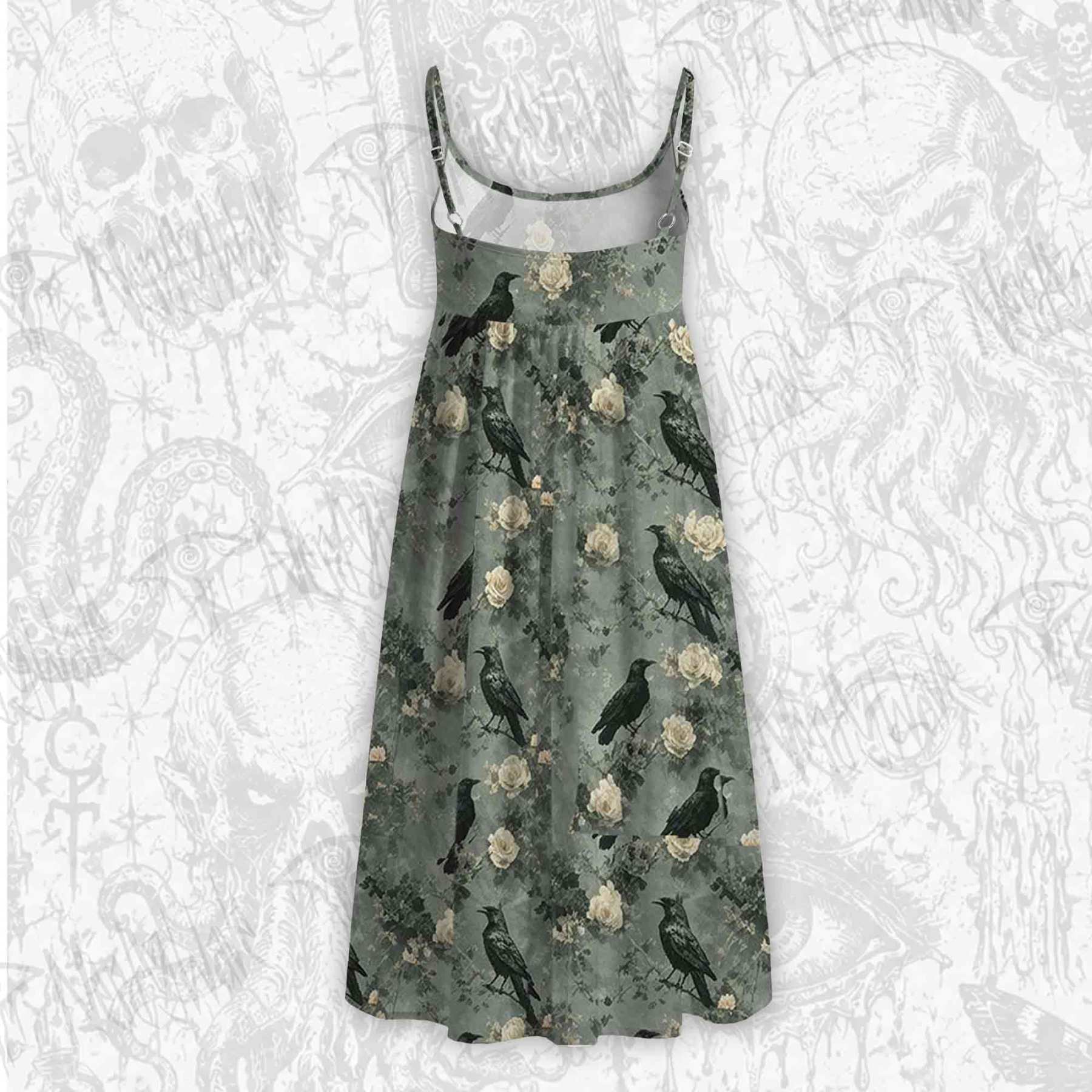 Raven's Requiem Strap Midi Sundress