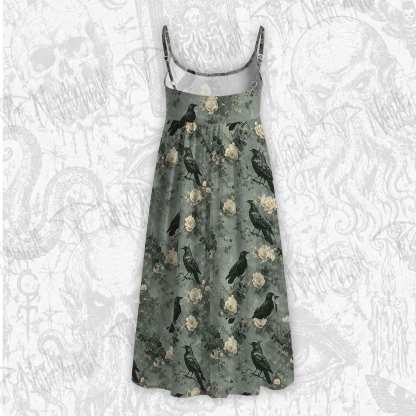 Raven's Requiem Strap Midi Sundress
