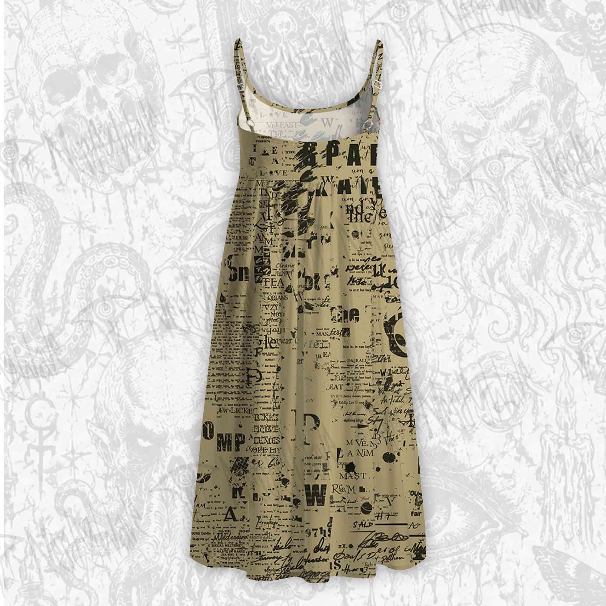 Alien Newspaper Strap Midi Sundress