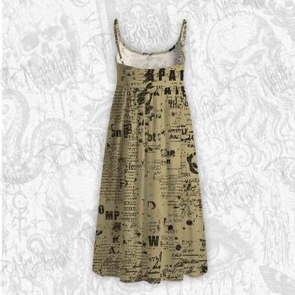 Alien Newspaper Strap Midi Sundress