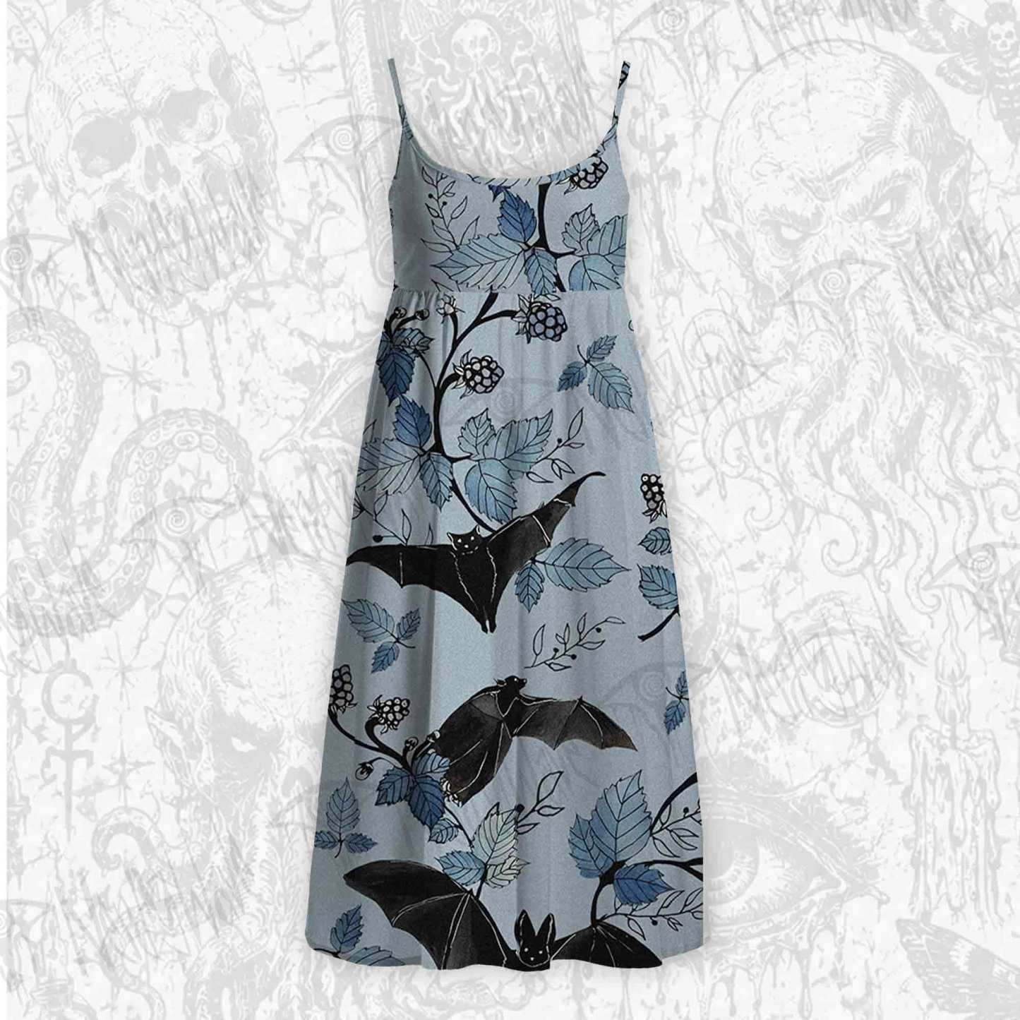 Flying Bats Strap Midi Sundress