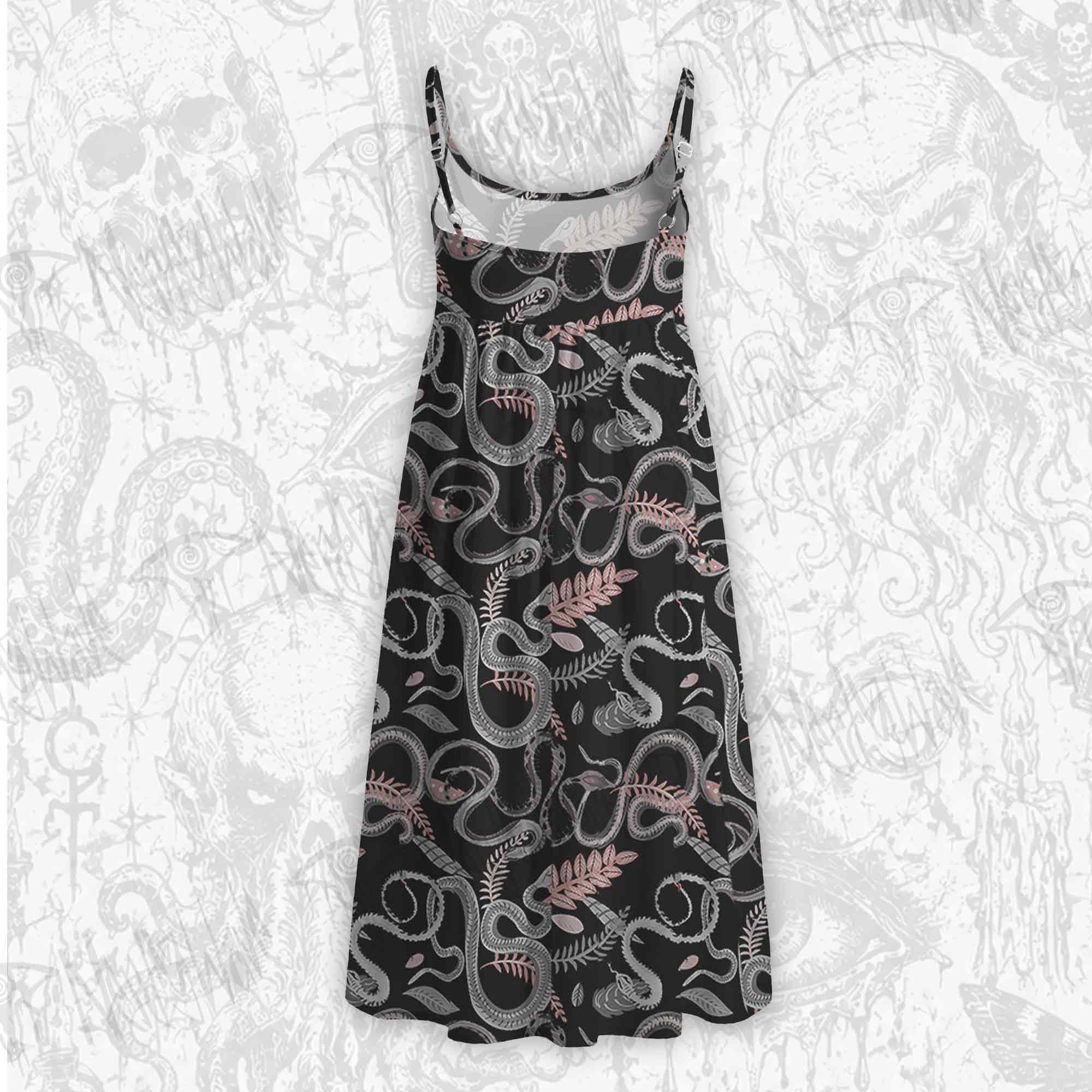 Snakes and Flowers Strap Midi Sundress