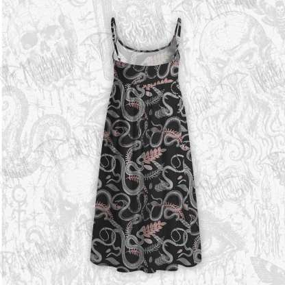 Snakes and Flowers Strap Midi Sundress