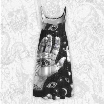 Mysterious Outer Space Strap Midi Sundress