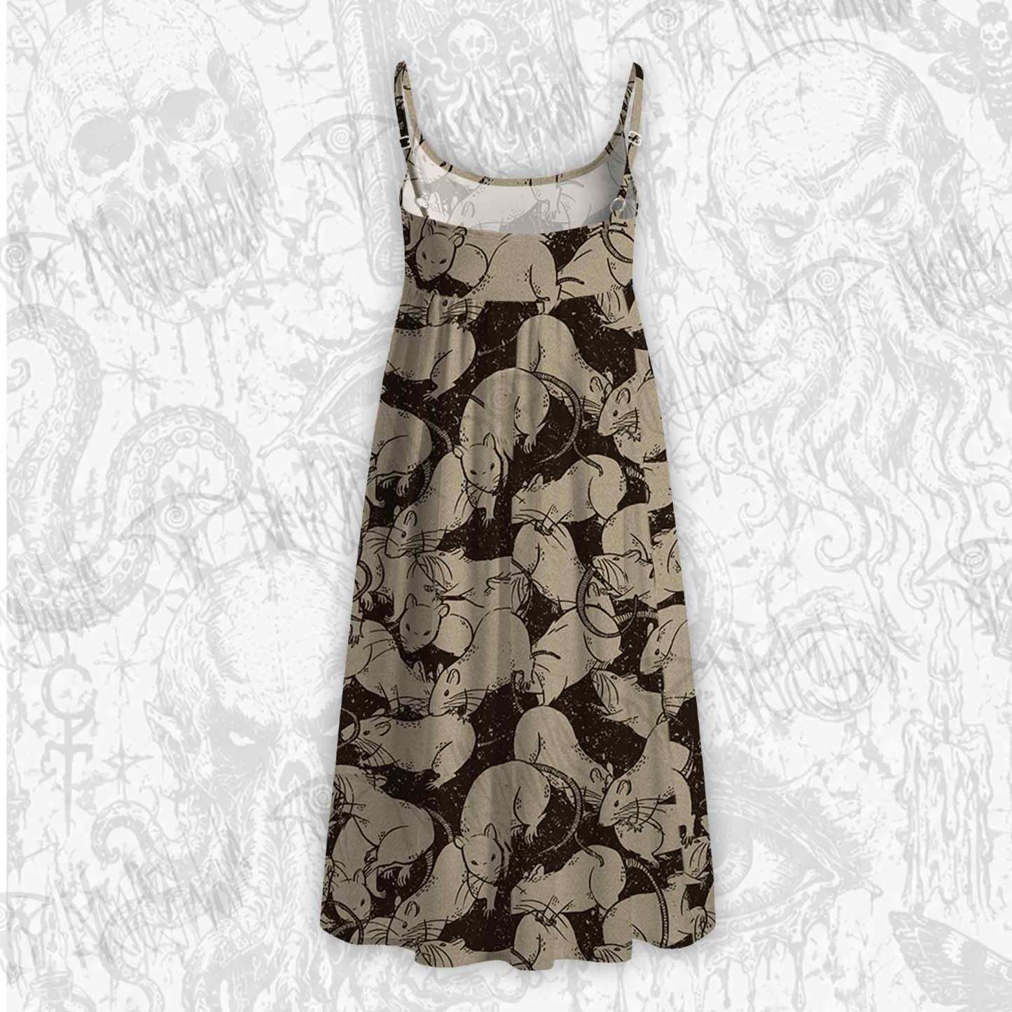 Black Death Strap Midi Sundress
