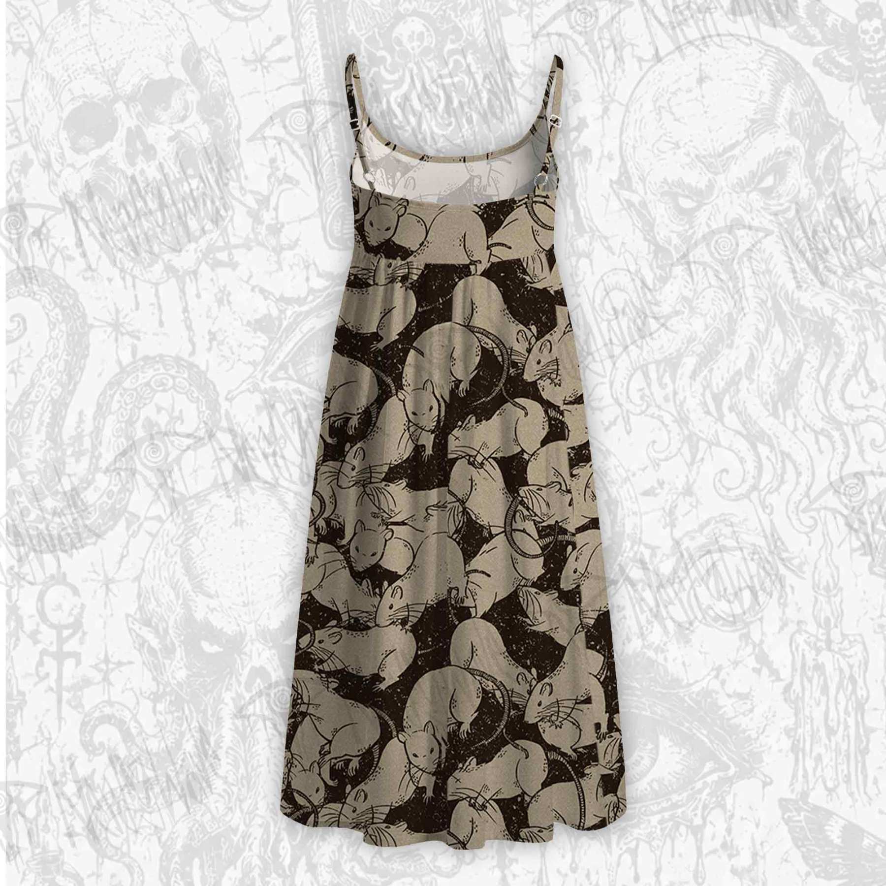 Black Death Strap Midi Sundress