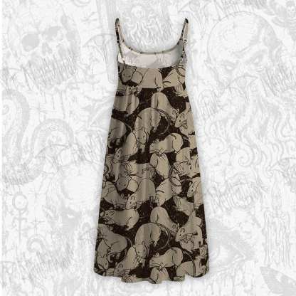 Black Death Strap Midi Sundress