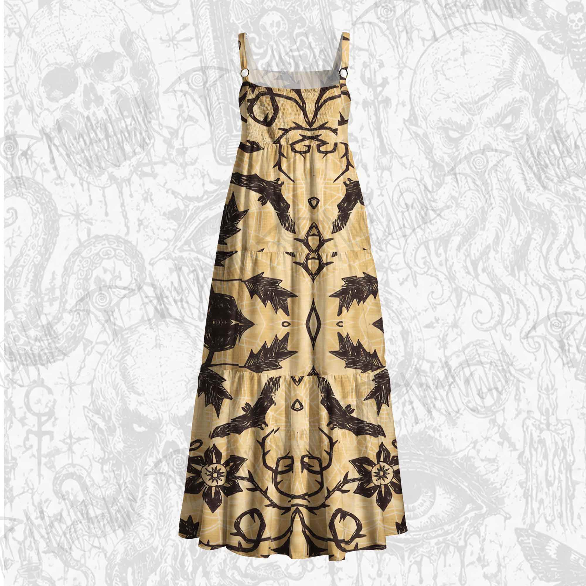 Vine Wide Straps Maxi Dress