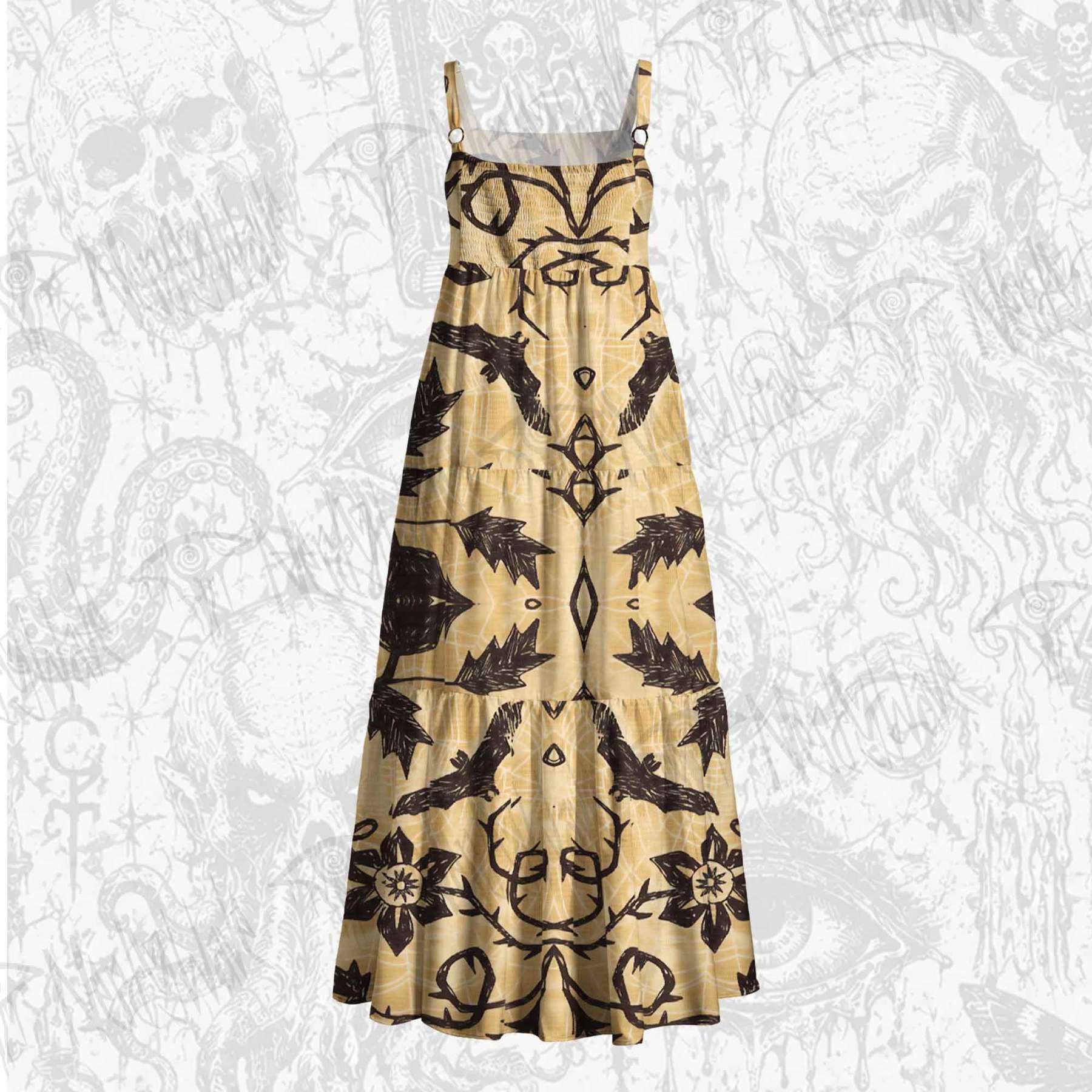 Vine Wide Straps Maxi Dress