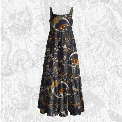 Deer Wide Straps Maxi Dress