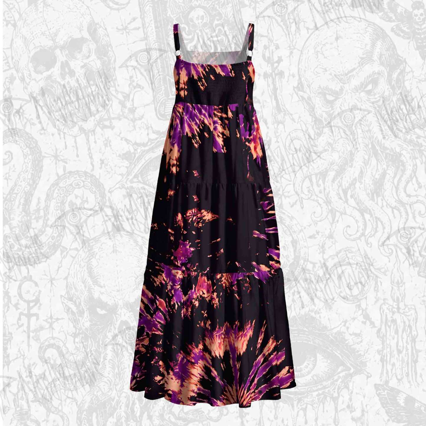 Tie Dye Wide Straps Maxi Dress