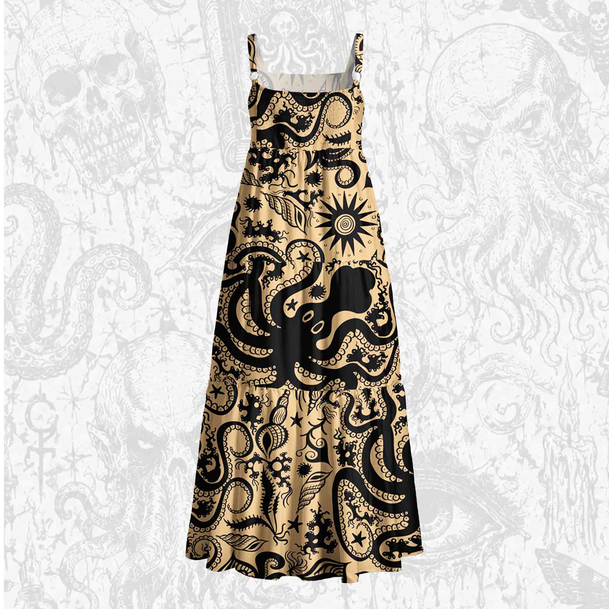 Squid Wide Straps Maxi Dress