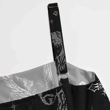 Gothic Cherub Wide Straps Maxi Dress