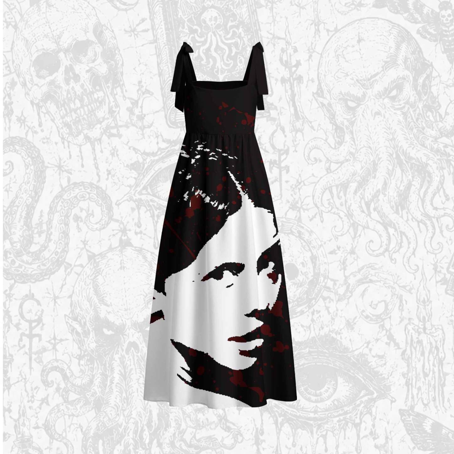 Bloody Pearl Tie Shoulder Maxi Dress