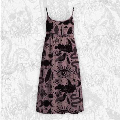 Mystic Whimsy Art Strap Midi Sundress