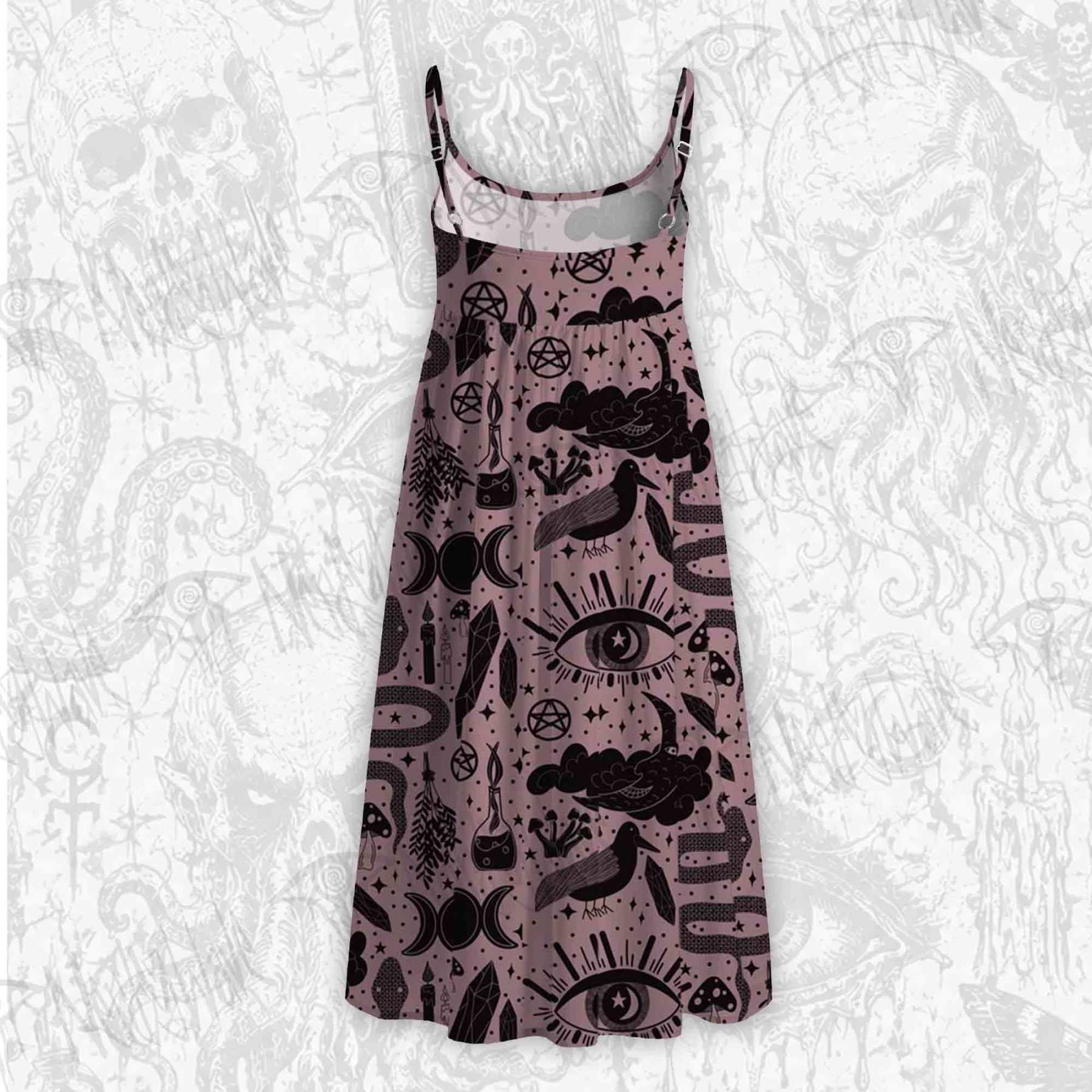 Mystic Whimsy Art Strap Midi Sundress