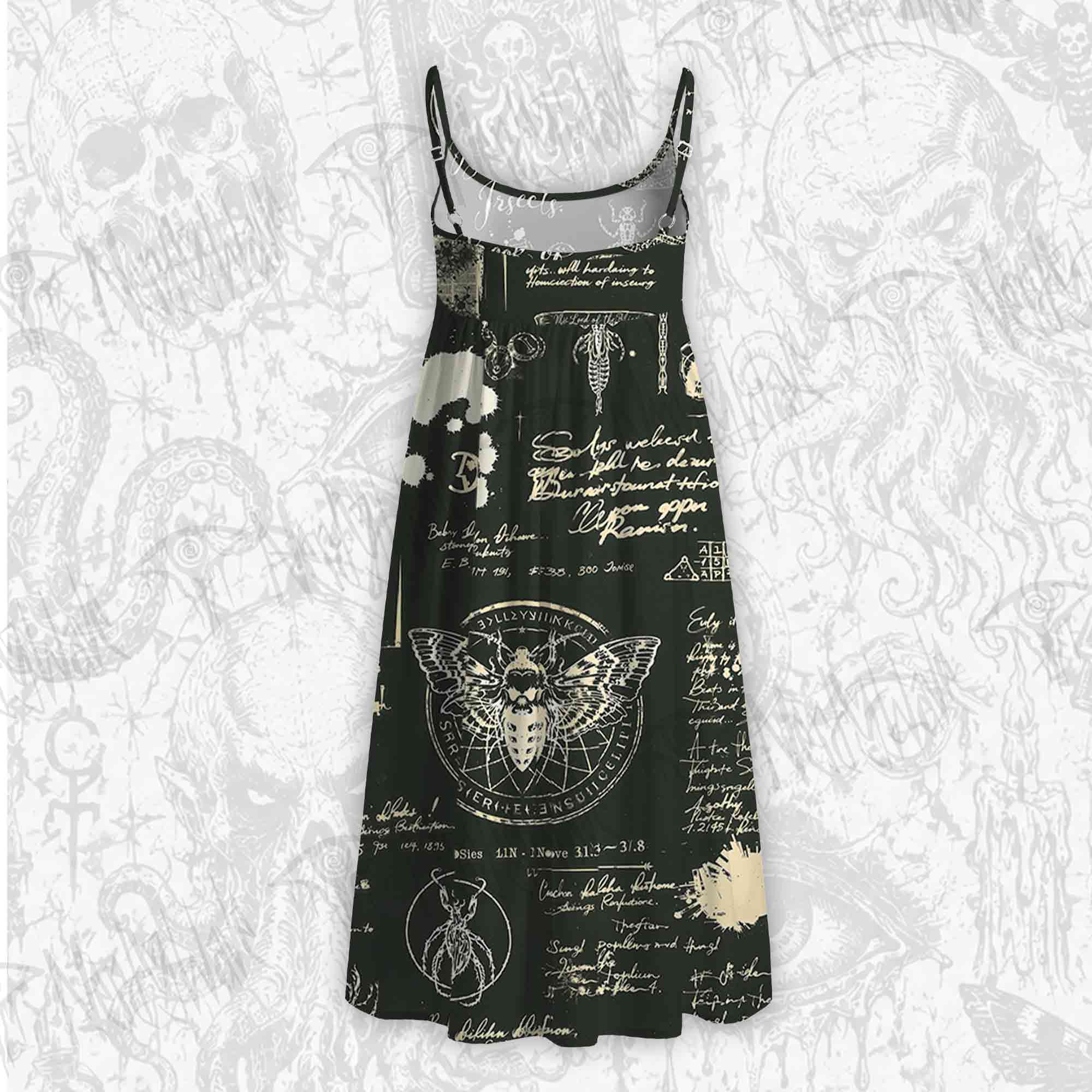 Retro Insects Eyes Strap Midi Sundress