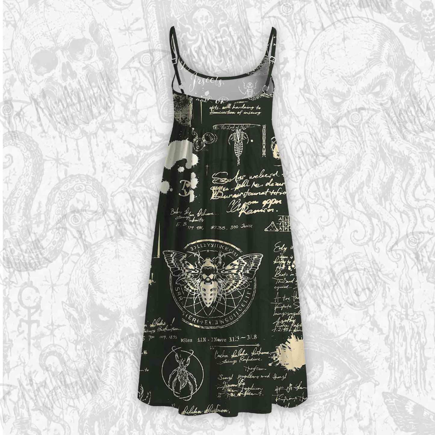 Retro Insects Eyes Strap Midi Sundress