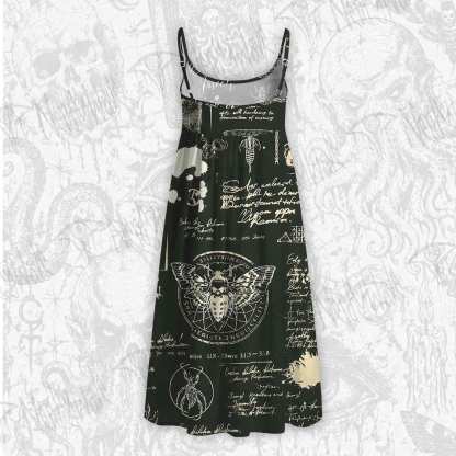 Retro Insects Eyes Strap Midi Sundress